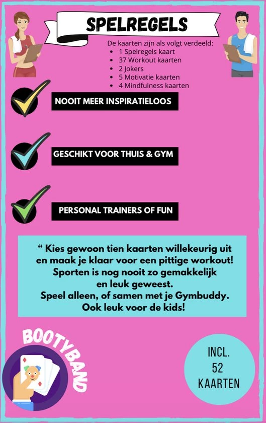 Bootyband.nl Het Fitness Kaartspel - Bootyband NL - Kaartspel - Fitness 5 Bootyband.nl Het Fitness Kaartspel - Bootyband NL - Kaartspel - Fitness - Afbeelding 3