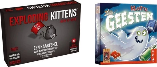 999 Games Spellenbundel - Kaartspel - 2 Stuks - Exploding Kittens NSFW (18+) & Vlotte Geesten 3 999 Games Spellenbundel - Kaartspel - 2 Stuks - Exploding Kittens NSFW (18+) & Vlotte Geesten