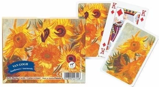 Piatnik Vincent Van Gogh Zonnebloemen Speelkaarten - Double Deck 3 Piatnik Vincent Van Gogh Zonnebloemen Speelkaarten - Double Deck