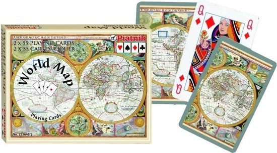 Piatnik World Map Speelkaarten - Double Deck 3 Piatnik World Map Speelkaarten - Double Deck