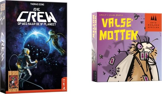 Merkloos Spellenbundel - Kaartspellen - 2 Stuks - De Crew & Valse Motten 3 Merkloos Spellenbundel - Kaartspellen - 2 Stuks - De Crew & Valse Motten