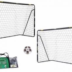 Anders 2 Doelen Voor Metalen Buizen. Afmeting 240 X 150 Cm Met Net, Buizenstructuur 26 Mm + Voetbal Maat 5