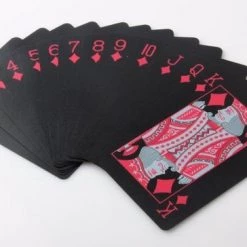 Skoop Universe Speelkaarten Set Waterbestendig Luxe Kaarten Plastic Kaarten Set Voor Poker Rood Zwart