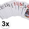 Merkloos 3x Stuks Mini Kaartspellen 6 Cm - Speelkaarten Mini