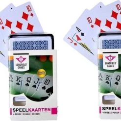 Longfield 6x Speelkaarten Plastic Poker/bridge/kaartspel In Bewaar Box - Kaartspellen - Speelkaarten - Pesten/pokeren