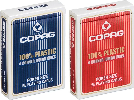 COPAG Poker Speelkaarten Blauw 4 Hoeken 3 COPAG Poker Speelkaarten Blauw 4 Hoeken