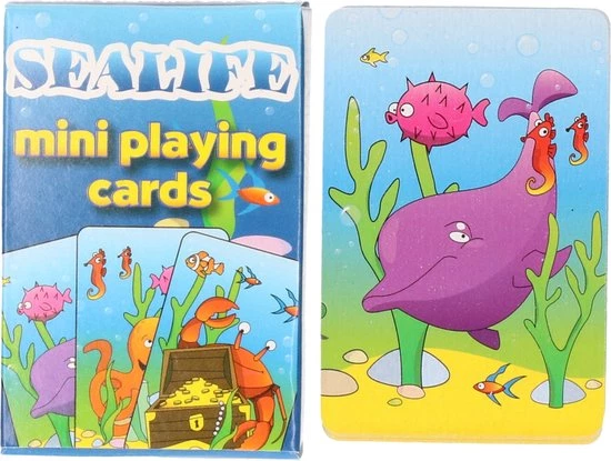 Merkloos Mini Zeedieren Thema Speelkaarten 6 X 4 Cm In Doosje Van Karton - Handig Formaatje Kleine Kaartspelletjes 5 Merkloos Mini Zeedieren Thema Speelkaarten 6 X 4 Cm In Doosje Van Karton - Handig Formaatje Kleine Kaartspelletjes - Afbeelding 3