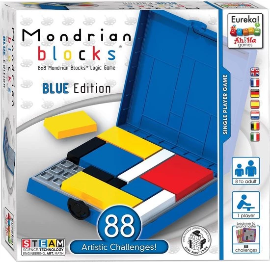 Eureka Ah!ha Games Logica-spel Mondriaan Blokken Blauw 56 Delig 3 Eureka Ah!ha Games Logica-spel Mondriaan Blokken Blauw 56 Delig
