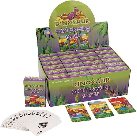 Merkloos Mini Dinosaurussen Thema Speelkaarten 6 X 4 Cm In Doosje Van Karton - Handig Formaatje Kleine Kaartspelletjes 6 Merkloos Mini Dinosaurussen Thema Speelkaarten 6 X 4 Cm In Doosje Van Karton - Handig Formaatje Kleine Kaartspelletjes - Afbeelding 4