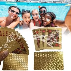 Merkloos Waterdichte Speelkaarten Goud - Kaarten - Waterbestendig - Poker - Blackjack - Patience - Spelletjes - Kaarten Truukjes - Outdoor - Kaarten Set - Plastic Goudfolie -kaartspellen Verkoopwinkel 550x546 2