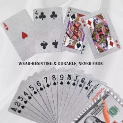 LuxeBass 24K Zilver Speelkaarten Plastic Poker Game Dek Folie Poken Pack Magische Kaarten Waterdichte Kaart Geschenkcollectie Gokken Bordspel - Pokerkaarten - Drankspel Kaarten -kaartspellen Verkoopwinkel 550x549 5