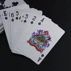 LuxeBass 24K Zilver Speelkaarten Plastic Poker Game Dek Folie Poken Pack Magische Kaarten Waterdichte Kaart Geschenkcollectie Gokken Bordspel - Pokerkaarten - Drankspel Kaarten -kaartspellen Verkoopwinkel 550x550 39