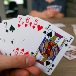 In Round Speelkaarten 4 Decks / Stokken Stok Speel Kaarten Spelkaarten Voor Volwassen En Kinderen Pokerkaarten Kaart Spel / Kaartspel Set Pestkaarten Poker / Blackjack / Pesten Rood / Blauw -kaartspellen Verkoopwinkel 550x552 4