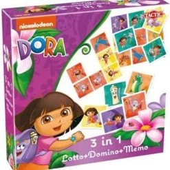 Tactic Dora 3 In1 Lotto, Domino & Memo