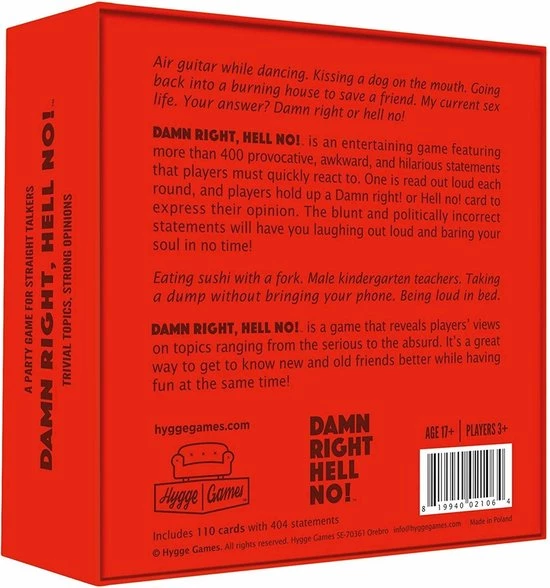 Hygge Games Party Game Partyspel - Damn Right Hell No 4 Hygge Games Party Game Partyspel - Damn Right Hell No - Afbeelding 2