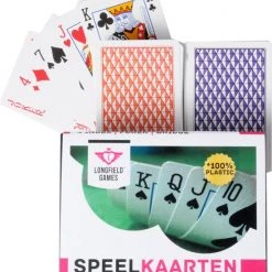 LONGFIELD 2 DECKS 100 % PLASTIC PLAYING CARDS IN PLASTIC CASE -kaartspellen Verkoopwinkel 550x630 1