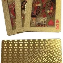 Merkloos Waterdichte Speelkaarten Goud - Kaarten - Waterbestendig - Poker - Blackjack - Patience - Spelletjes - Kaarten Truukjes - Outdoor - Kaarten Set - Plastic Goudfolie -kaartspellen Verkoopwinkel 550x814